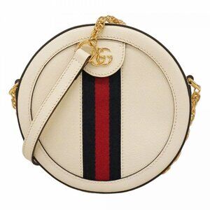 Gucci Shoulder Bag Ophidia Leather White Gold